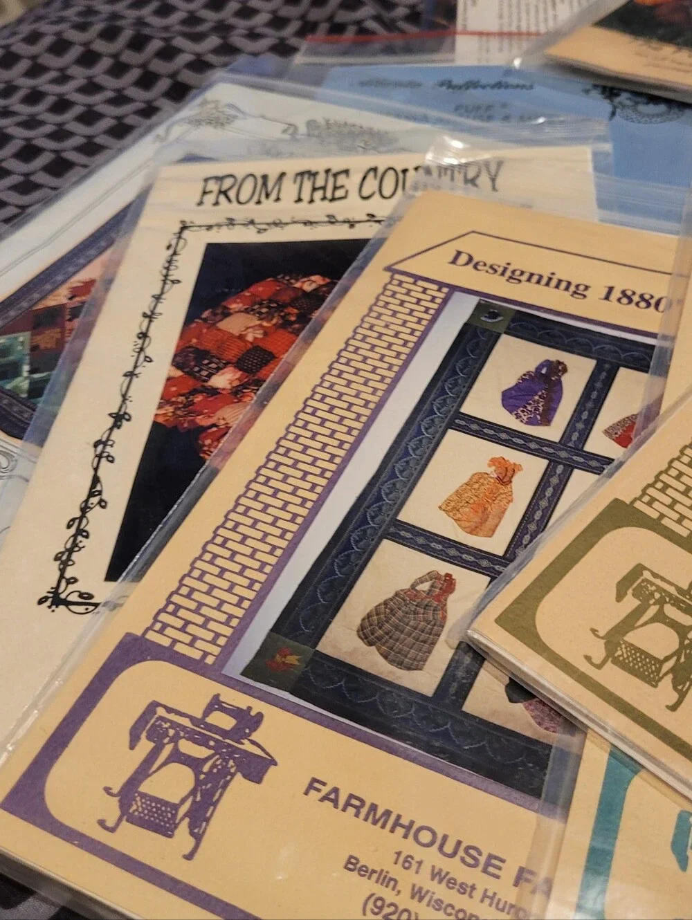 Lot of 55 Vtg Sewing & Craft Patterns w/Supplies - Victorian Quilts Needlepoint